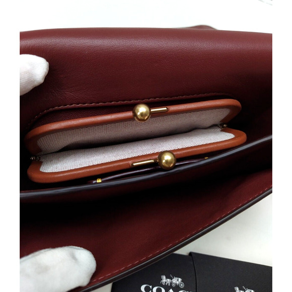 Coach Ladies Dinky Crystal Pink Leather Chain Strap Kisslock Crossbody Bag- NWT - Picture 11 of 13